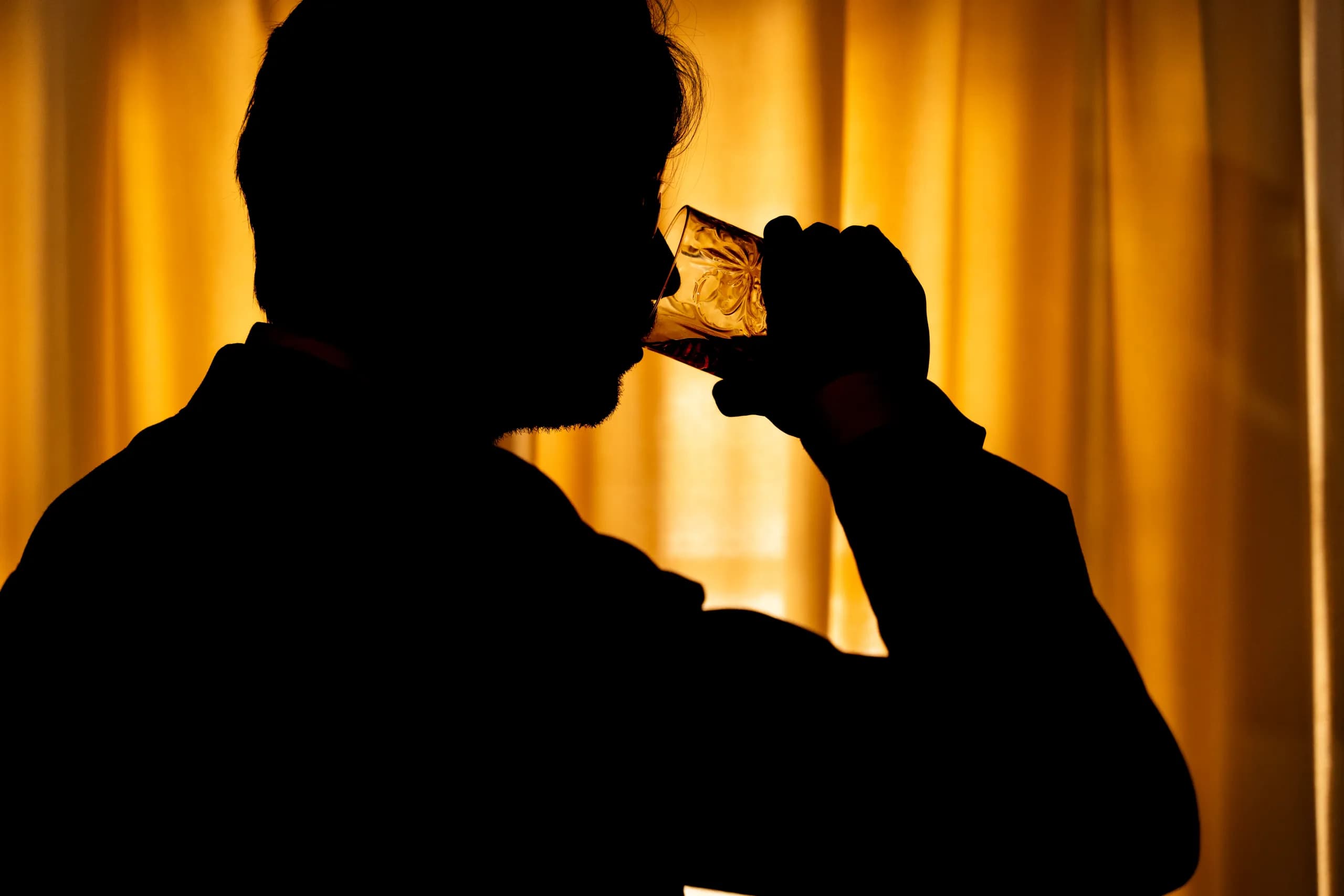 A solitary silhouette against the golden light